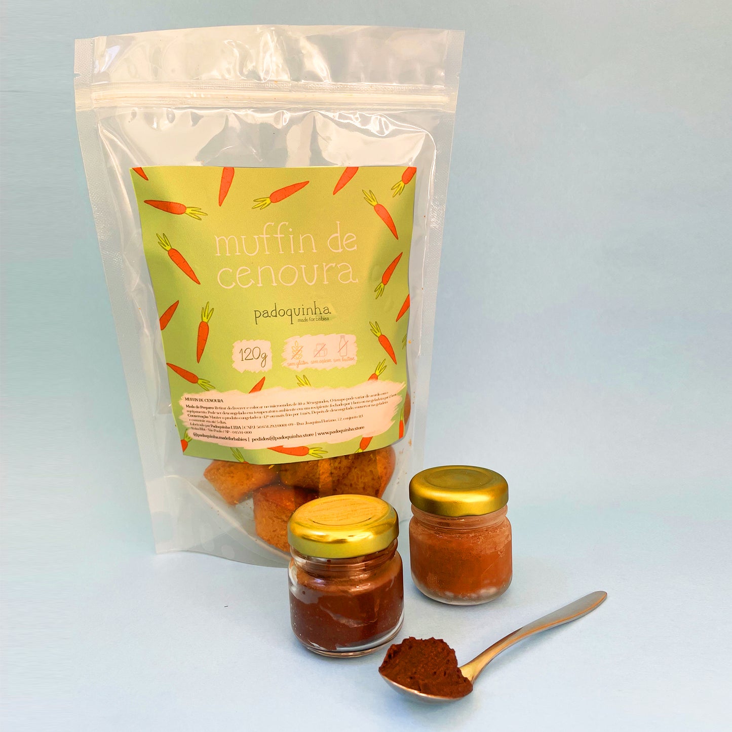 Kit Muffin de Cenoura + Dois Brigadeiros de colher