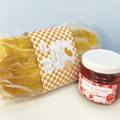 Combo Pãozinho de abóbora e geléia de morango